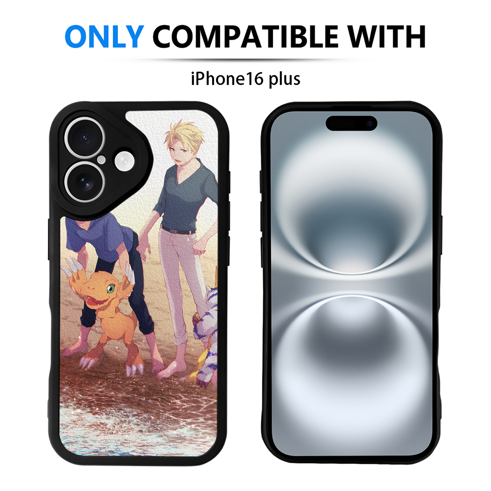 （画像用） Digimon デジタルモンスター/デジモン 【iPhone 16シリーズ対応】シリコンスマホケース（レザー調） 材質：シリコン